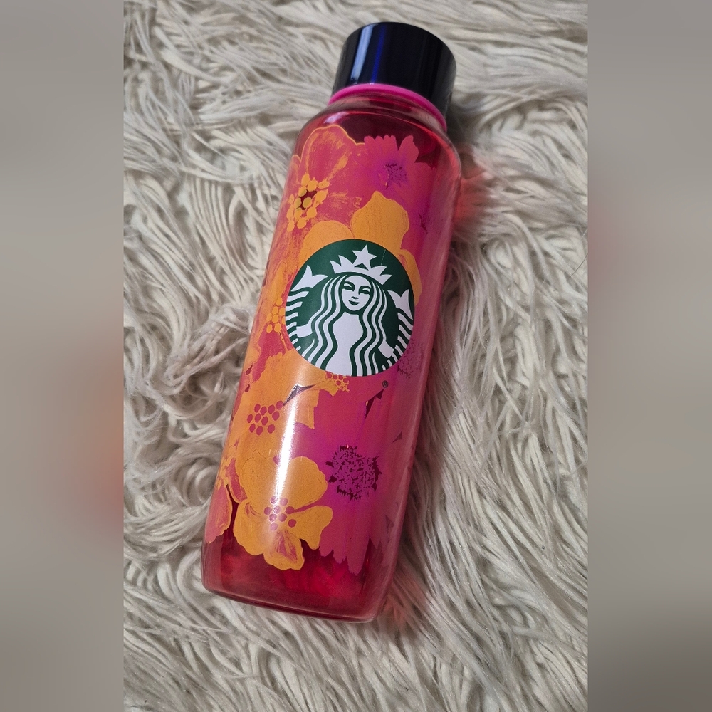 Starbucks Pink and Orange Glass Bottle